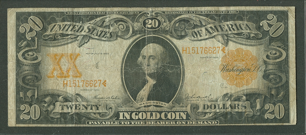 Fr.1186, 1906 $20 Gold Certificate